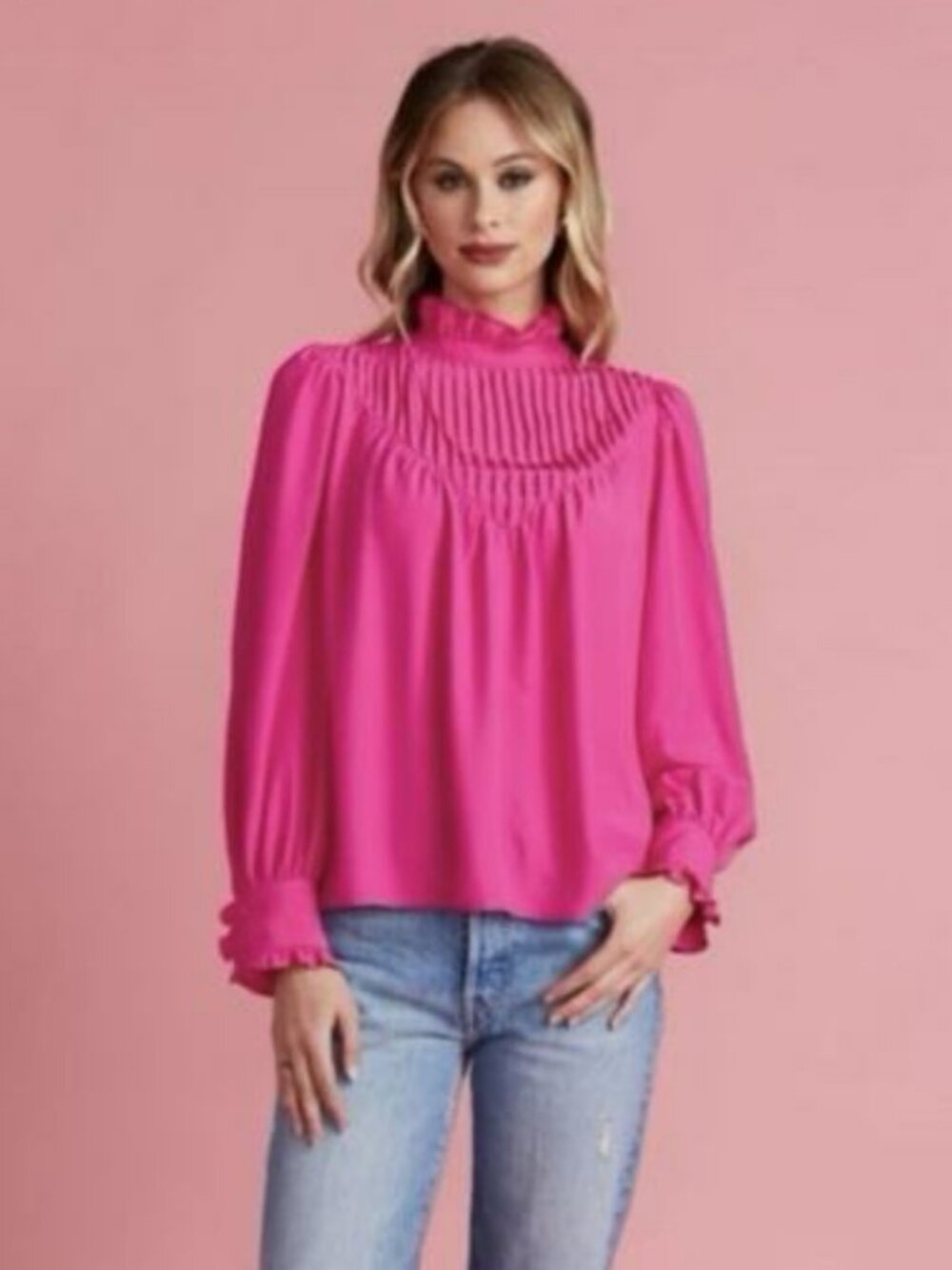 Crosby By Mollie Burch Pink Bea Blouse SIZE SMALL